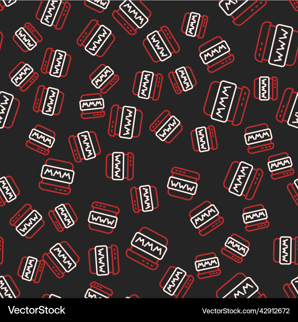 Line browser window icon isolated seamless pattern Vector Image