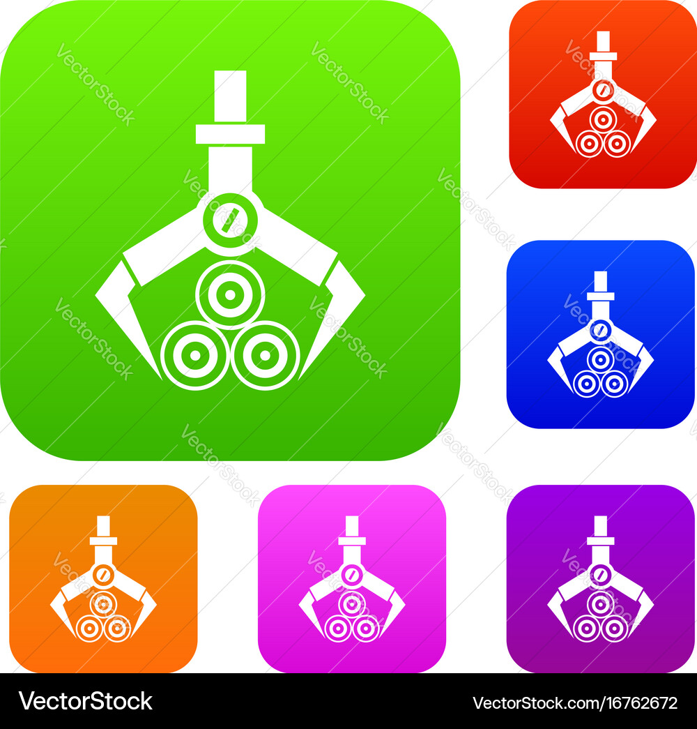 Log loader set collection Vector Image