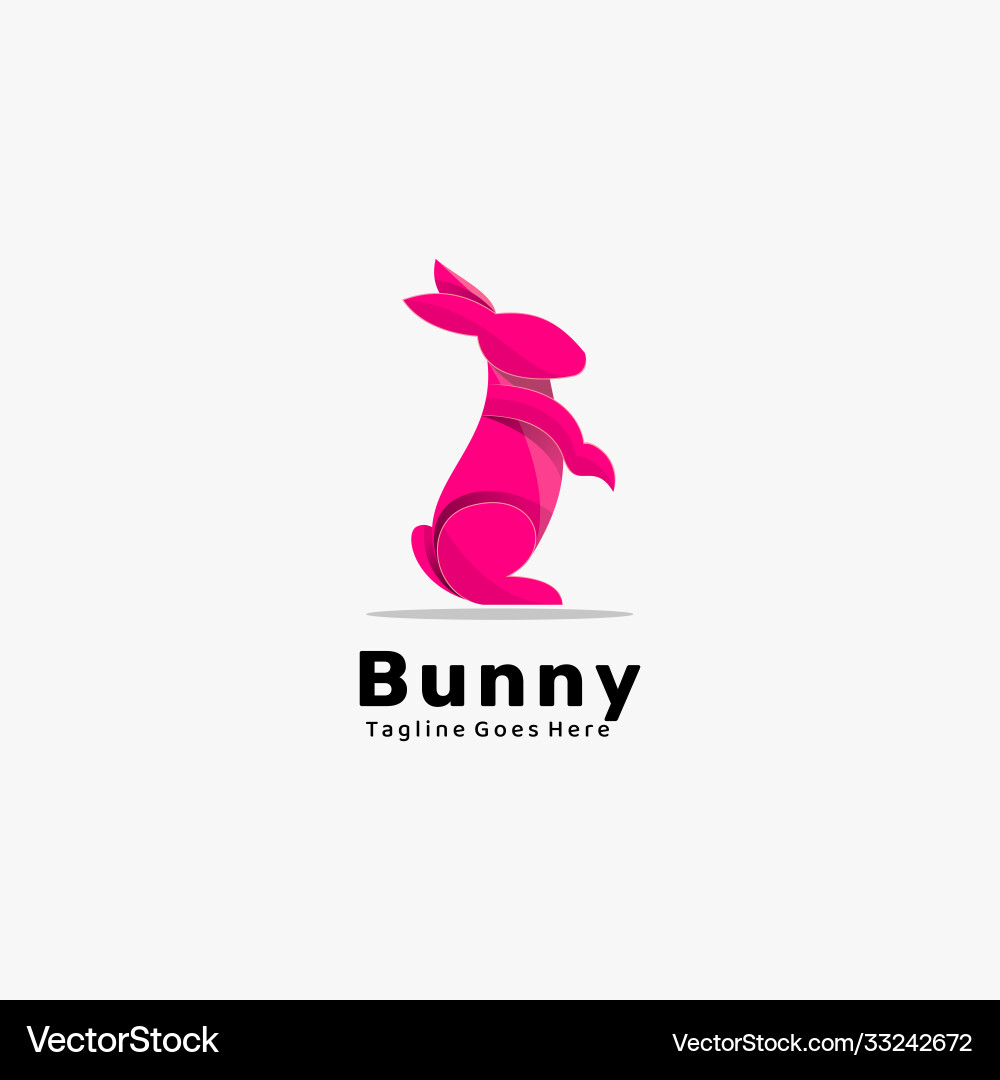 Logo bunny Gradient bunten Stil Logo bunny Gradient bunten Stil vektorbild
