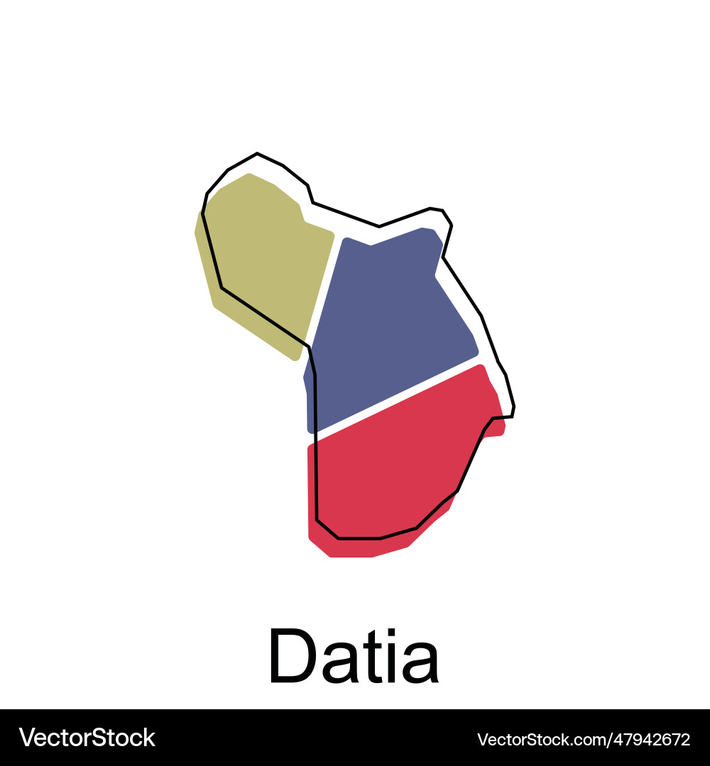 Map of datia design template with outline graphic Map of datia design template with outline graphic vector image