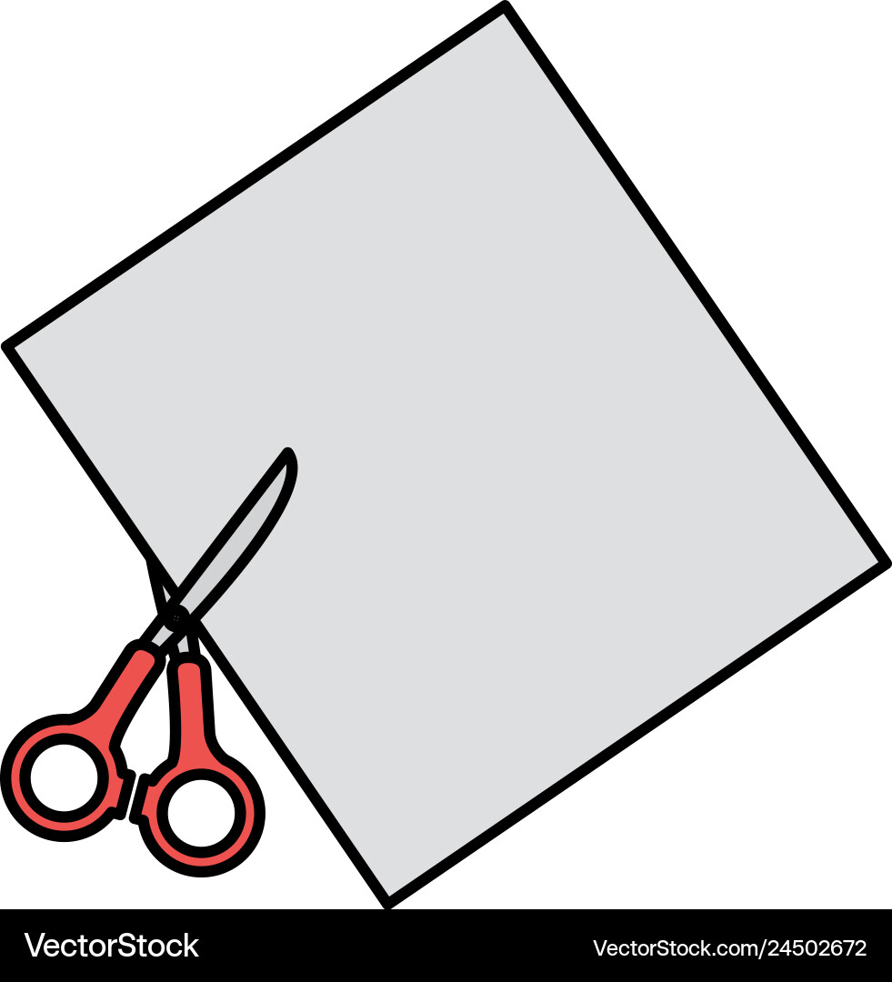Notebook paper sheet with scissors Vector Image