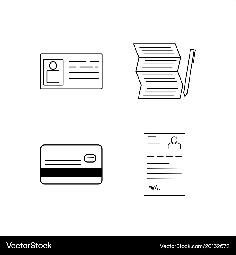 Office simple linear icon setsimple outline icons vector image
