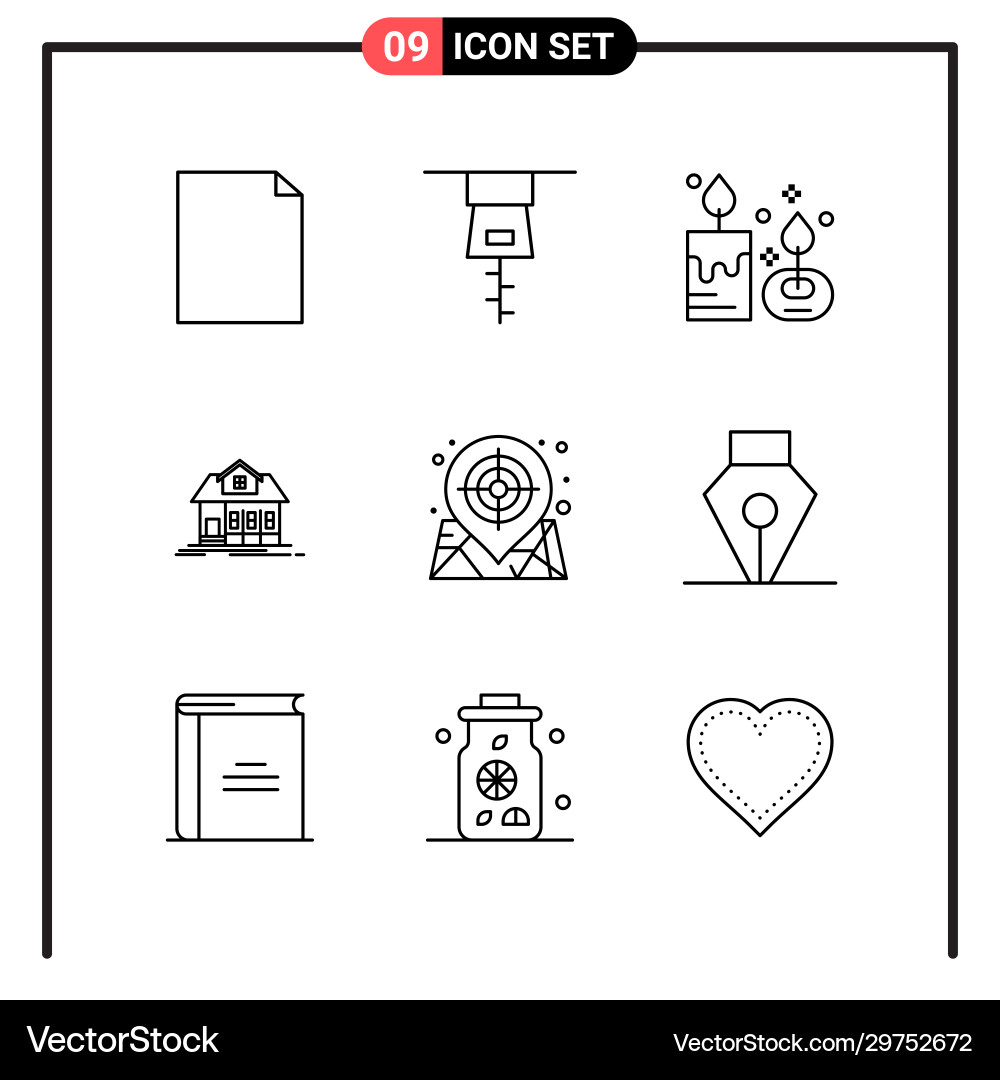 Set 9 line style icons for web and mobile Set 9 line style icons for web and mobile vector image
