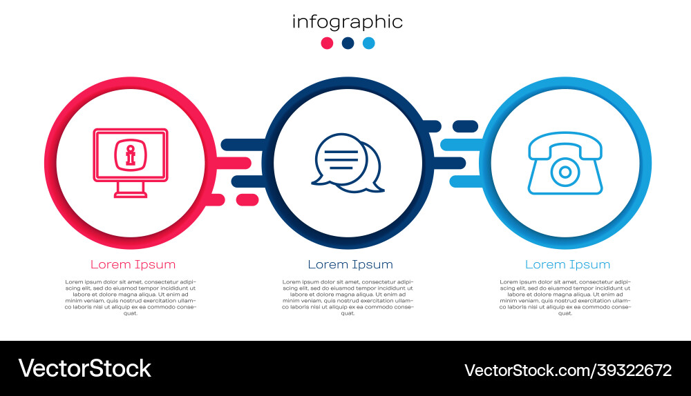Set line monitor with information speech bubble Set line monitor with information speech bubble vector image
