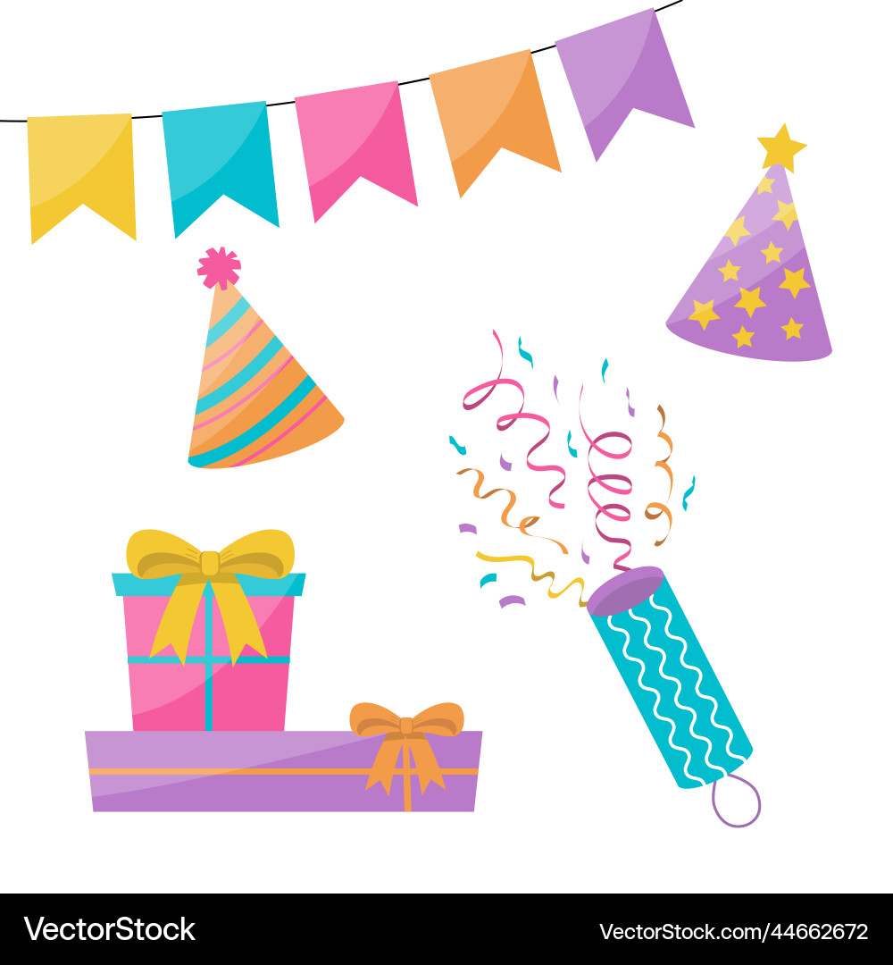 Set of party design elements Vector Image