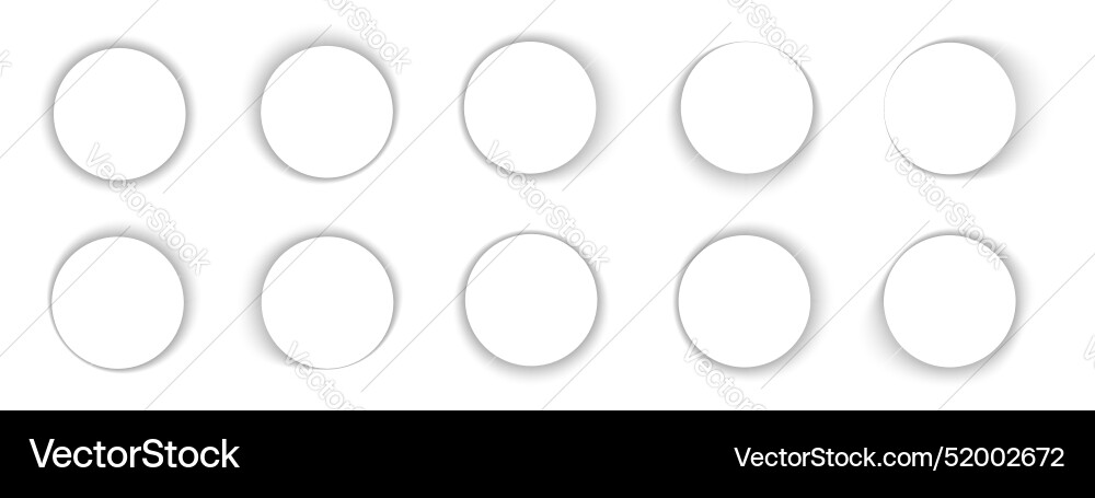 Set of round shadows circle soft overlay effect Set of round shadows circle soft overlay effect vector image