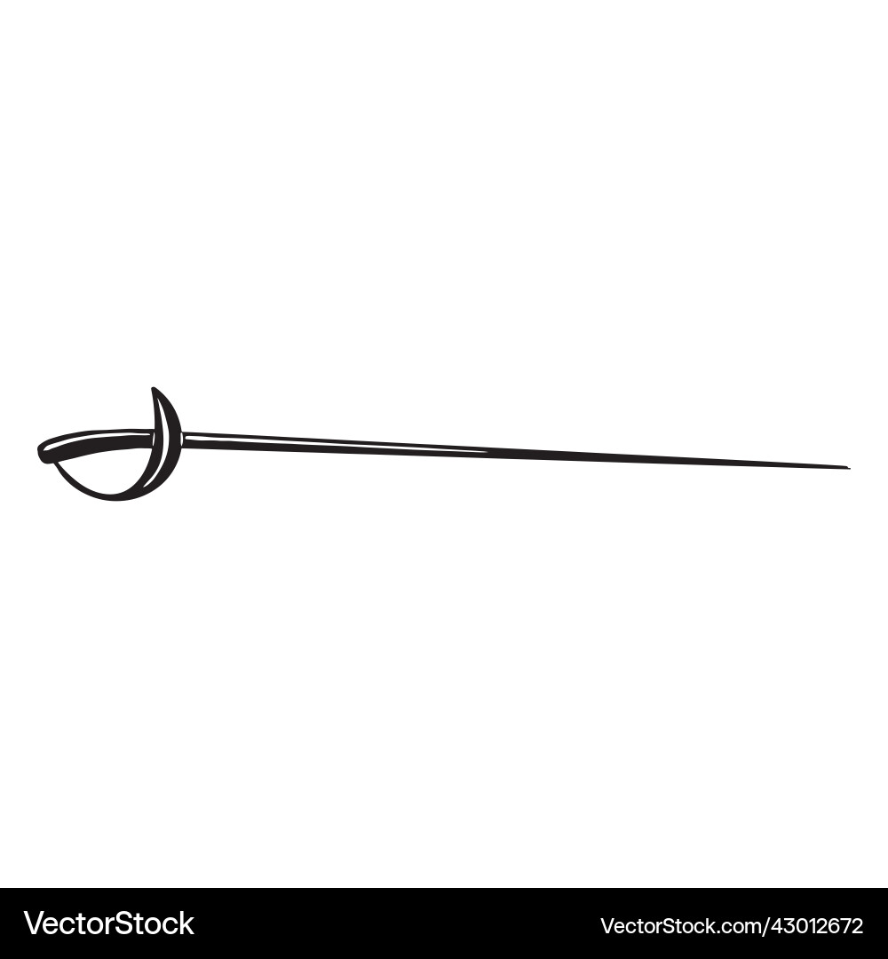 Sword fencing cut-out – Royalty-Free Vector | VectorStock, image size:1000x1080