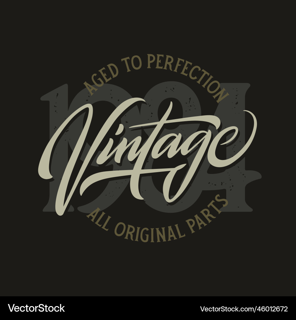 Vintage Geburtstag T-Shirt Design Kalligraphie Vintage Geburtstag T-Shirt Design Kalligraphie vektorbild