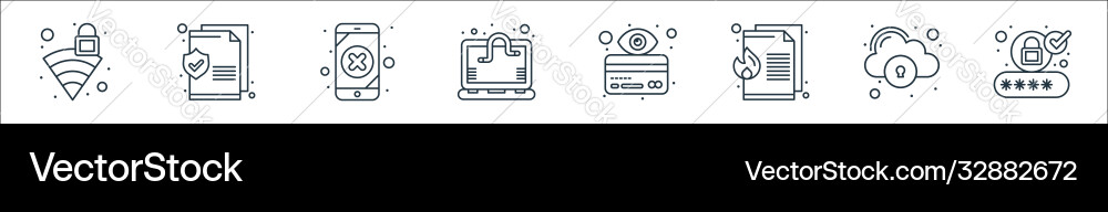 Web security line icons linear set quality Web security line icons linear set quality Vector Image