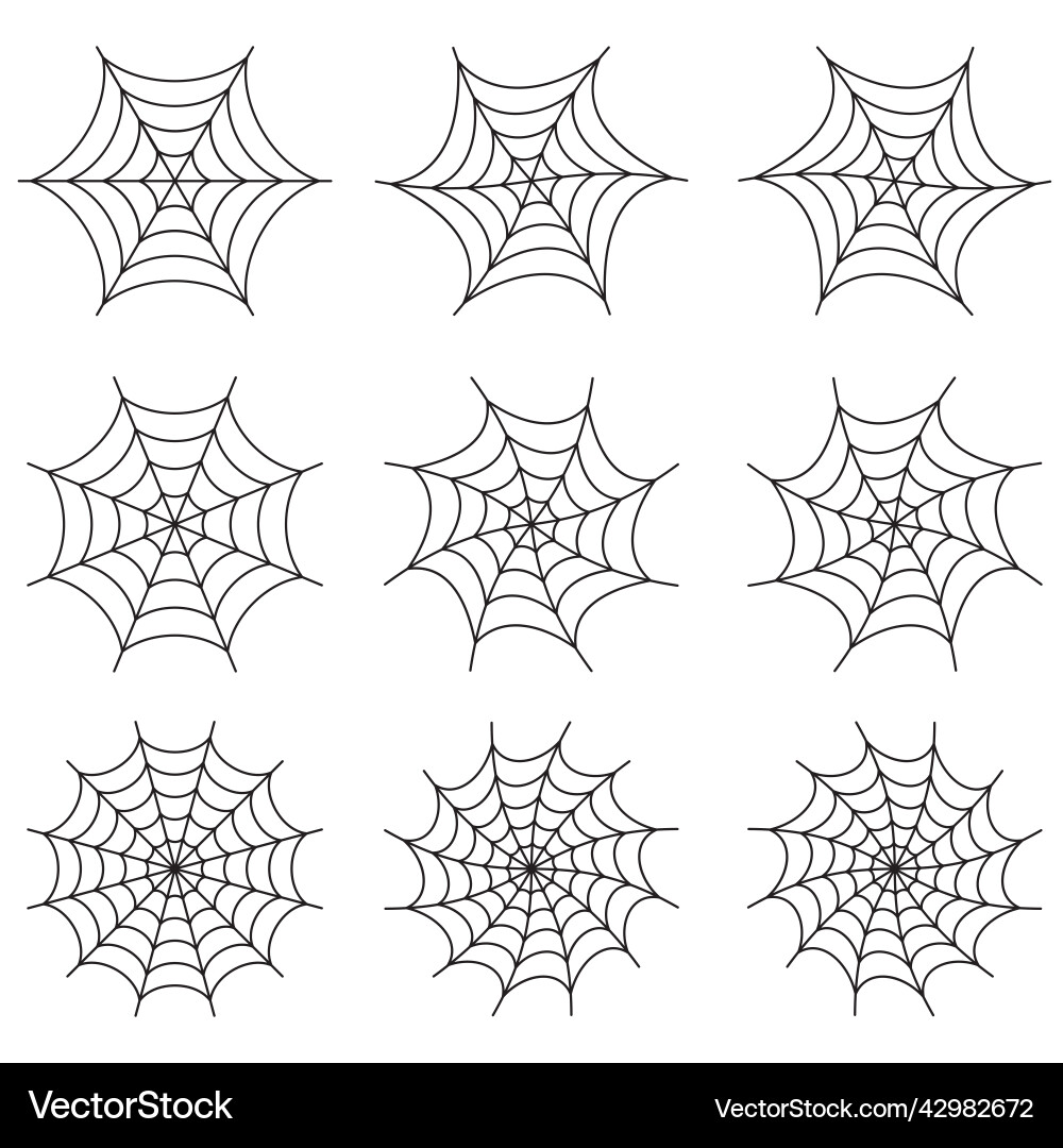 Web spider cobweb icons set Web spider cobweb icons set vector image