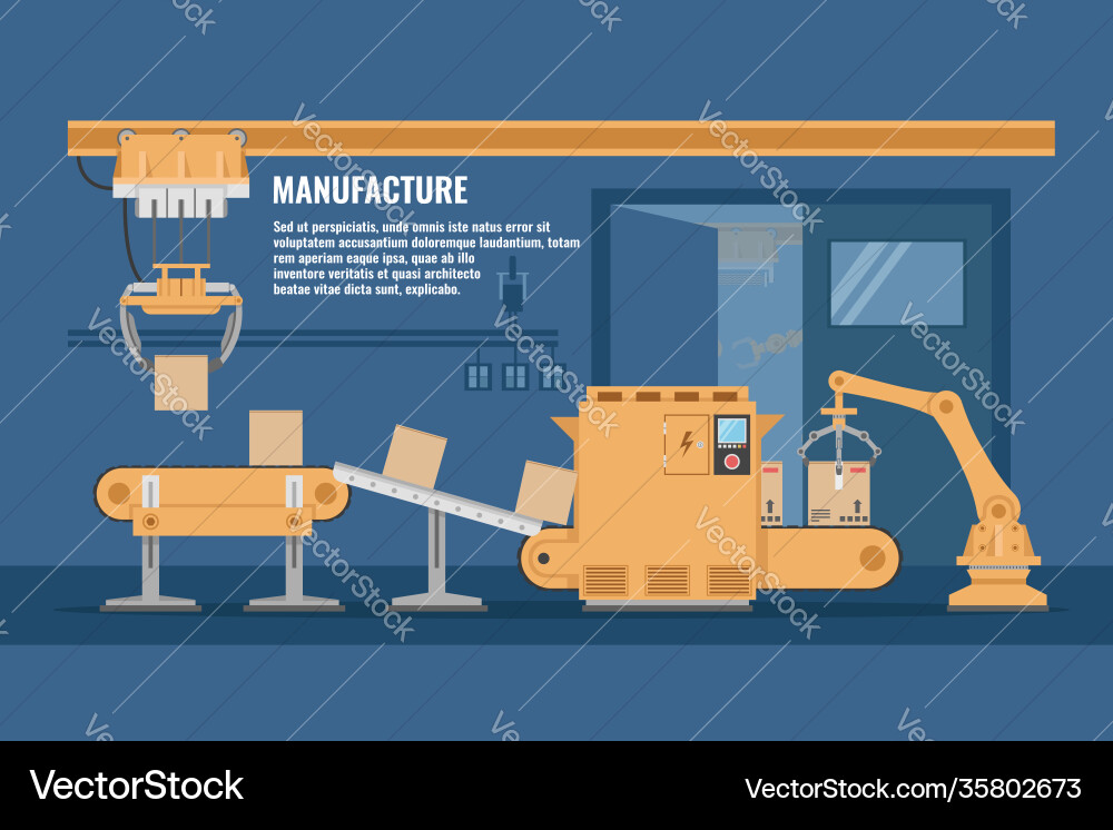 Automated assembly line design Vector Image