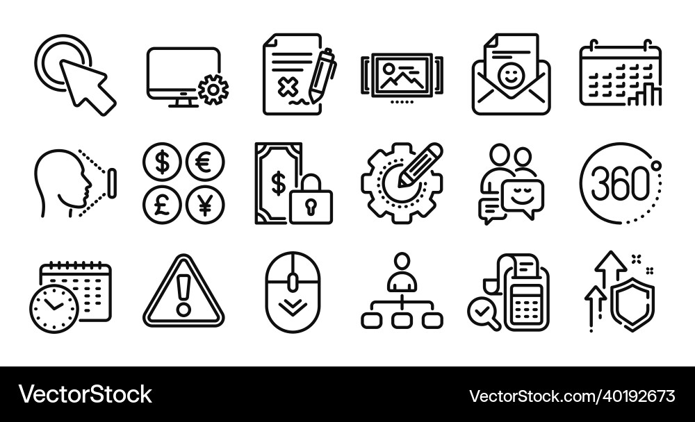 Calendar time image carousel and management line Calendar time image carousel and management line vector image