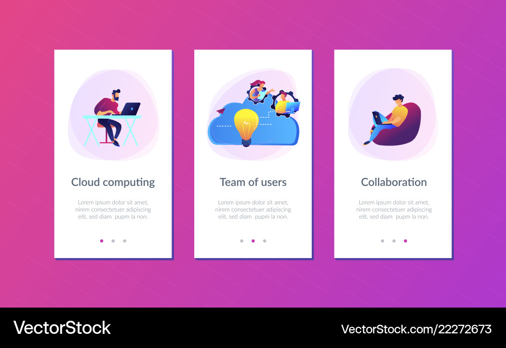 Cloud collaboration app interface template Cloud collaboration app interface template Vector Image