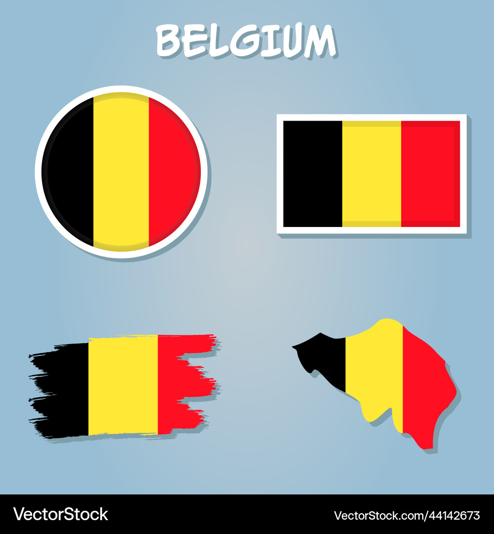 Colorful flag map pointer and of belgium Vector Image