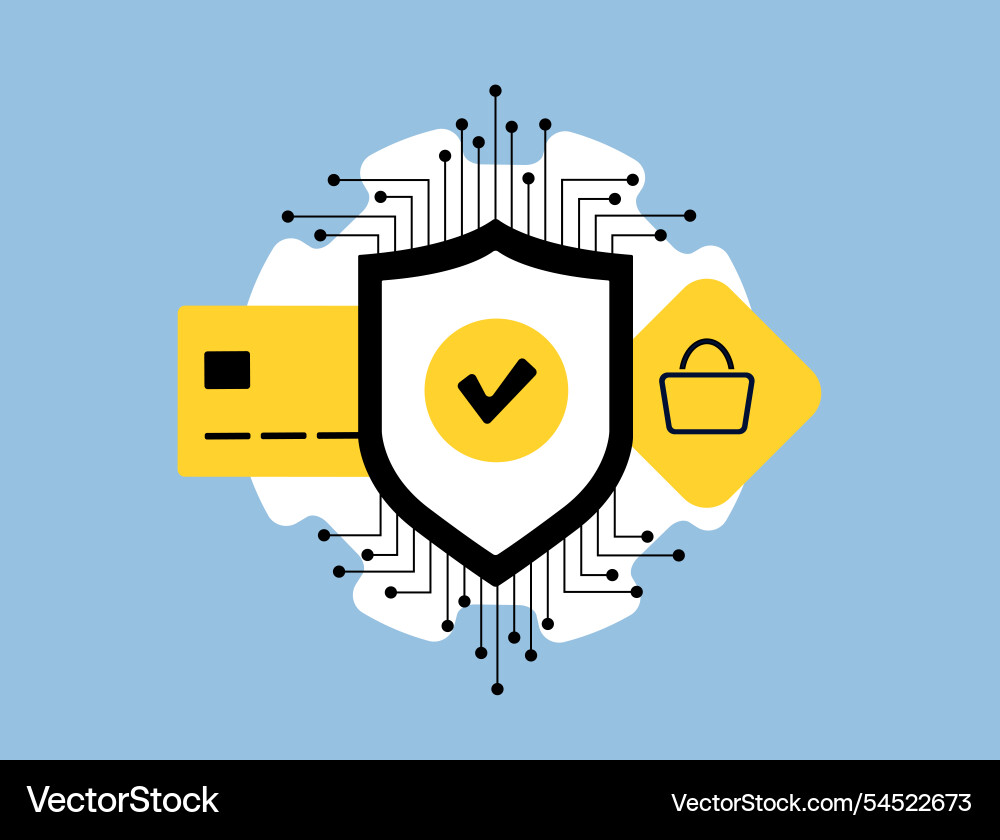 Data security in e-commerce transactions secure Data security in e-commerce transactions secure vector image