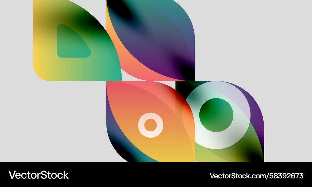Dynamic Colorful Overlapping Shapes Vector Image