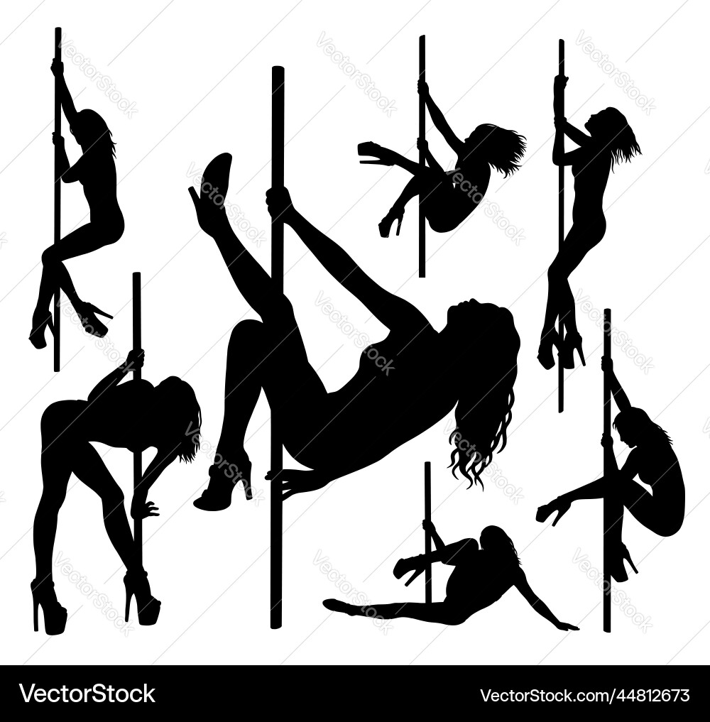 Female Pole Dancer Silhouette Vector Image