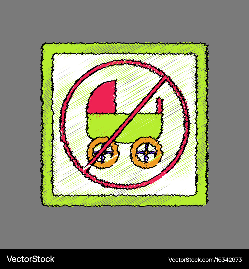 Flat shading style icon strollers not allowed vector image