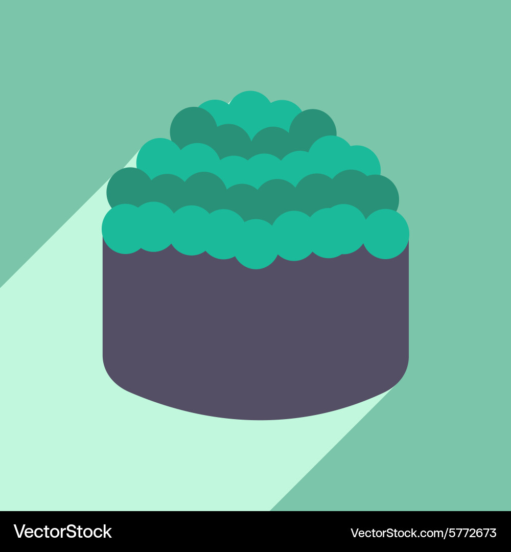 Flat with shadow icon and mobile application sushi Vector Image