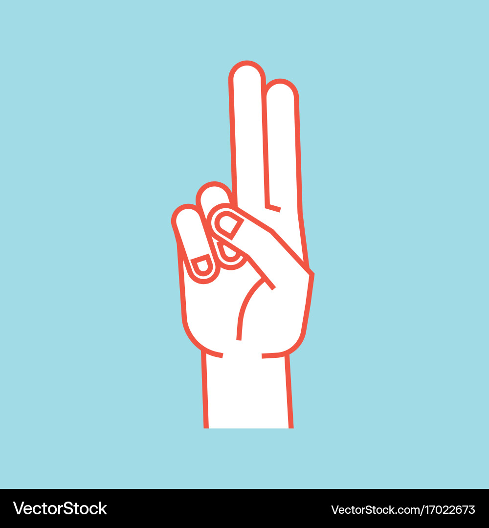 Gesture stylized hand with index and middle Vector Image