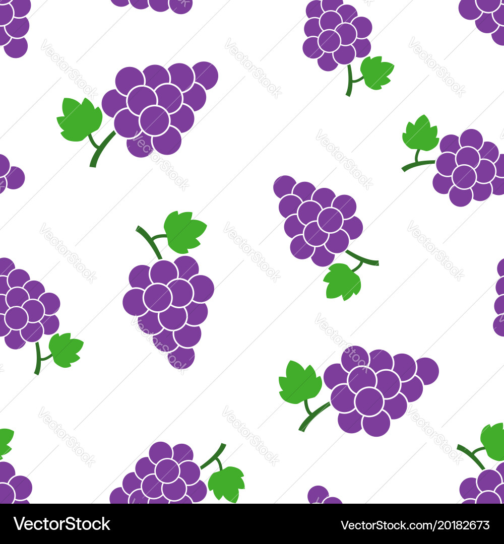 Grape fruit with leaf seamless pattern background vector image