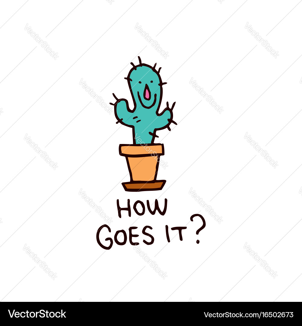How goes it cactus character Vector Image