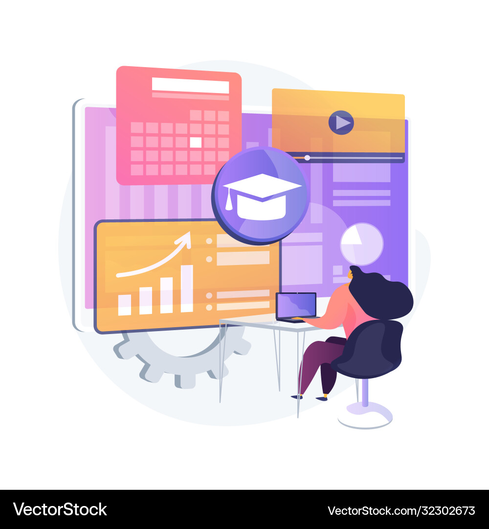 Learning management system abstract concept Learning management system abstract concept vector image
