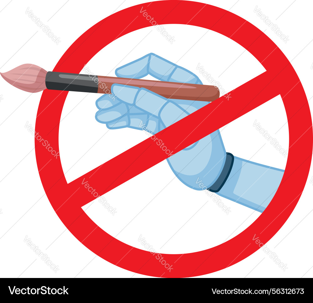 No ai images generated by robots icon symbol No ai images generated by robots icon symbol vector image