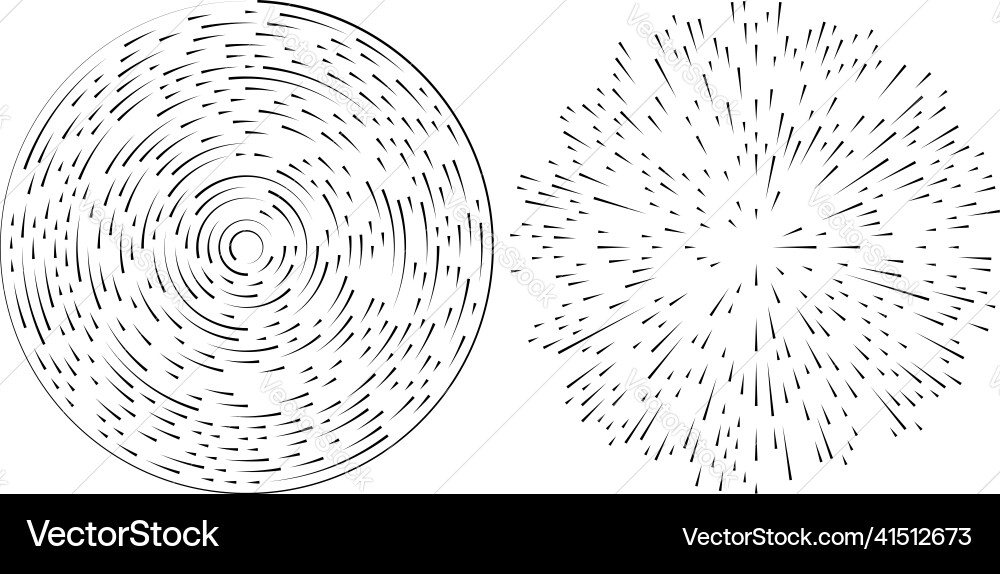 Radial radiating circular concentric lines element Radial radiating circular concentric lines element Vector Image