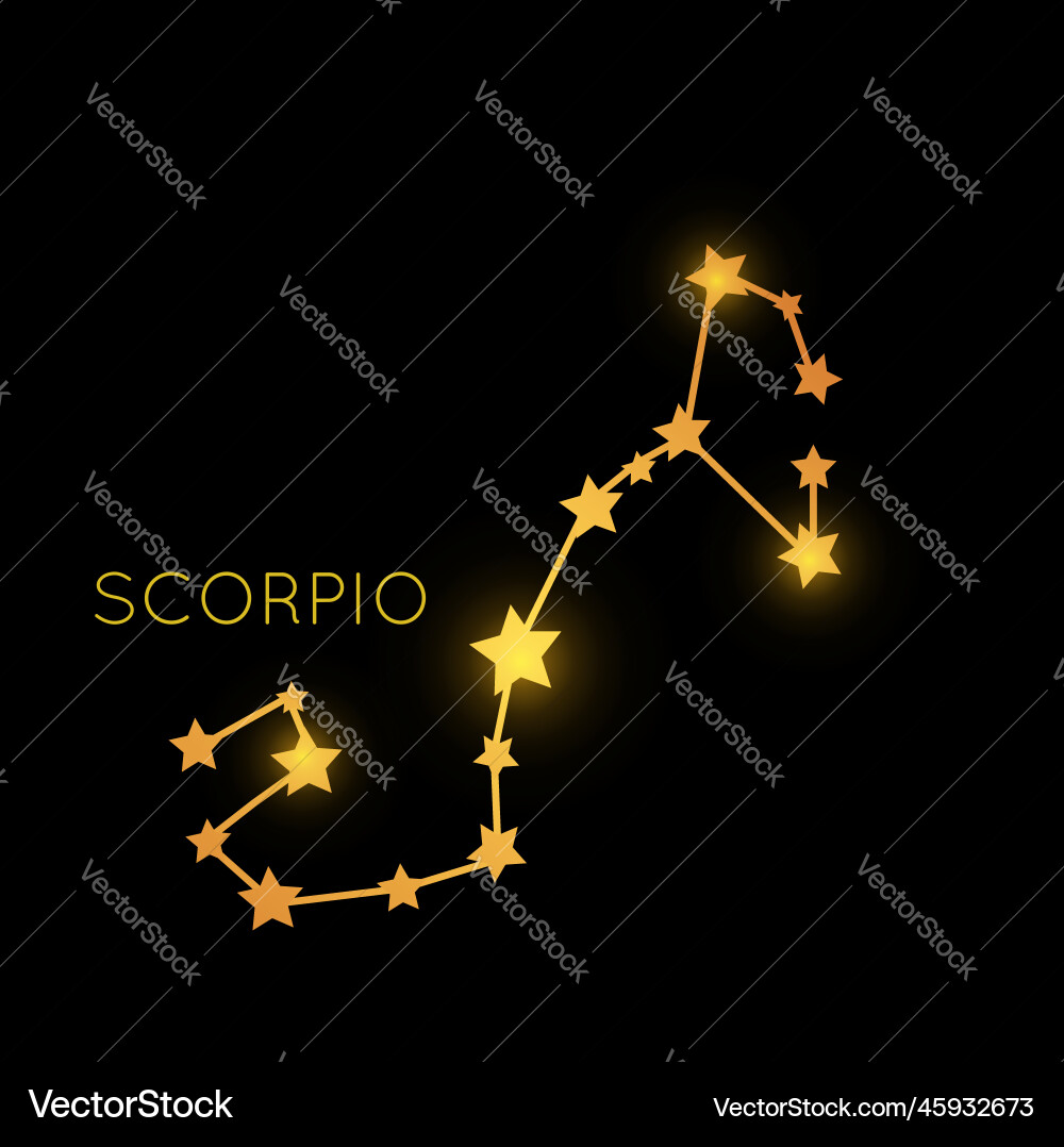 Golden Scorpio constellation representing love and relationships in October 2025 horoscope