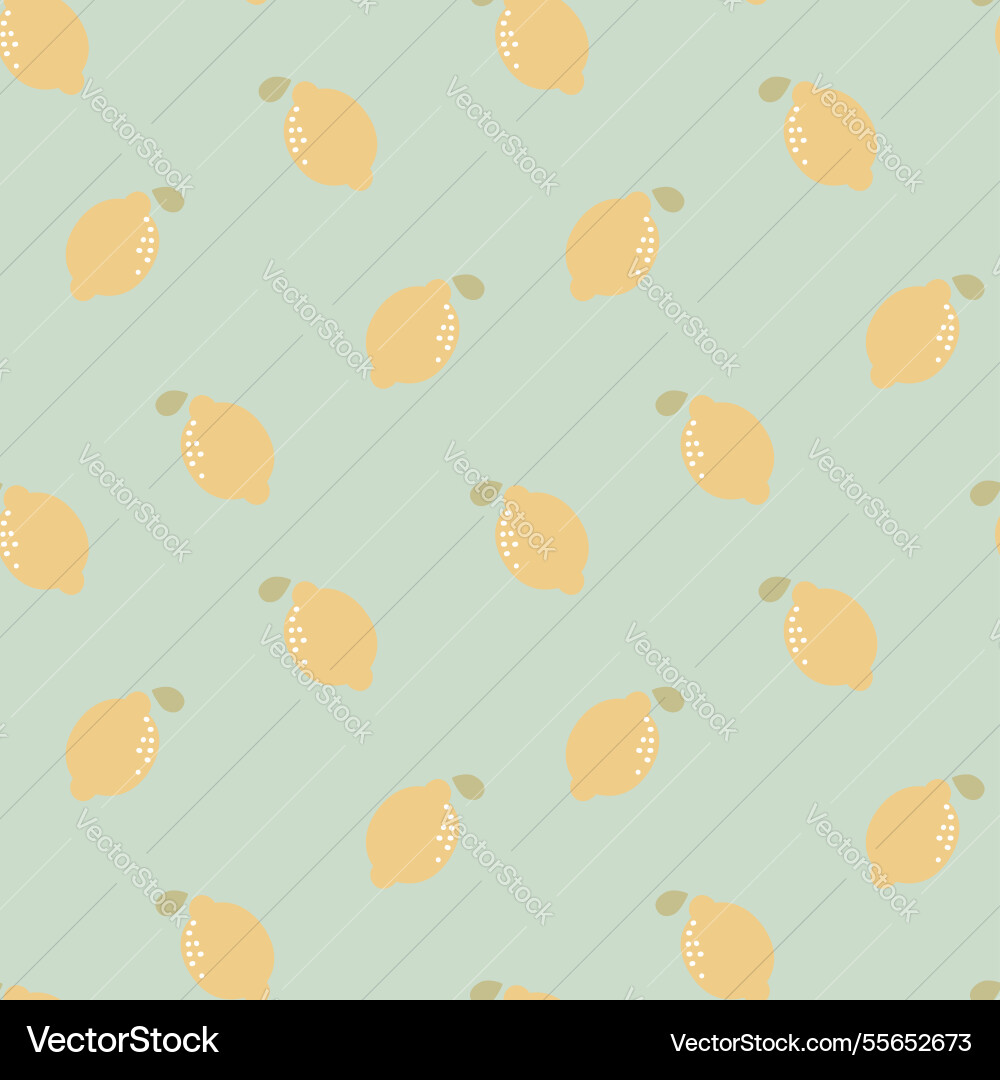 Seamless minimal lemon repeat pattern vector image