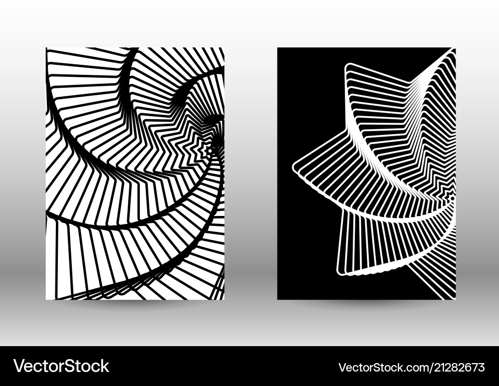 Set of abstract patterns with distorted lines Set of abstract patterns with distorted lines vector image