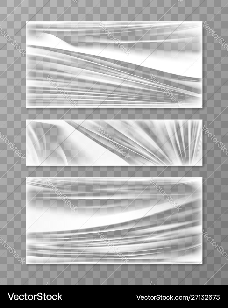 Stretched cellophane banner crumpl folded texture Stretched cellophane banner crumpl folded texture vector image