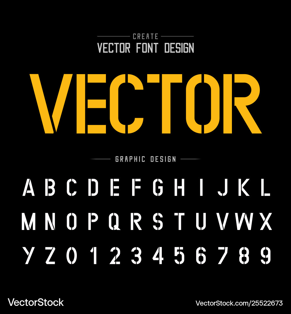 Tech Alphabet Font Collection vector image