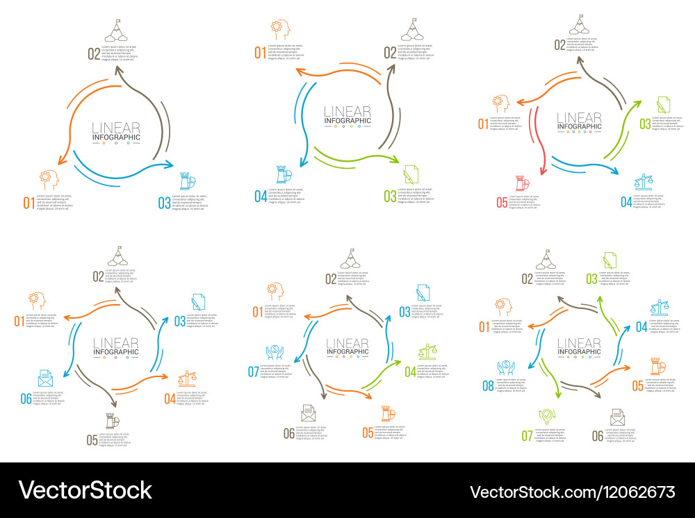 Thin line flat element for infographic Vector Image