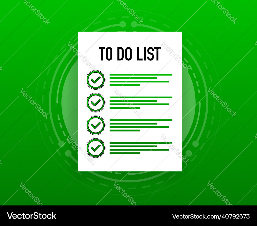 To do list or check paper sheets with mark Vector Image