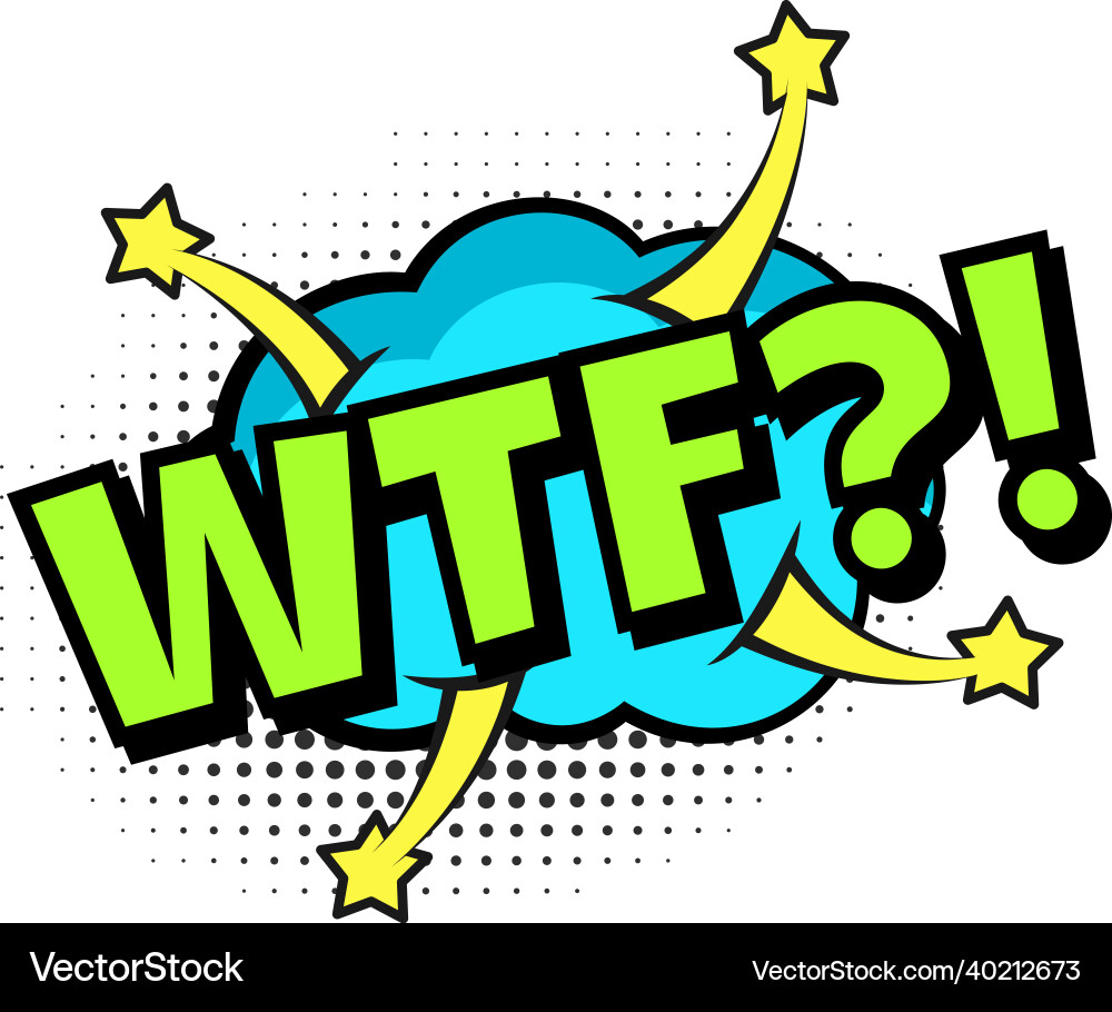 Wtf question for comic magazine pop art dot style Wtf question for comic magazine pop art dot style vector image
