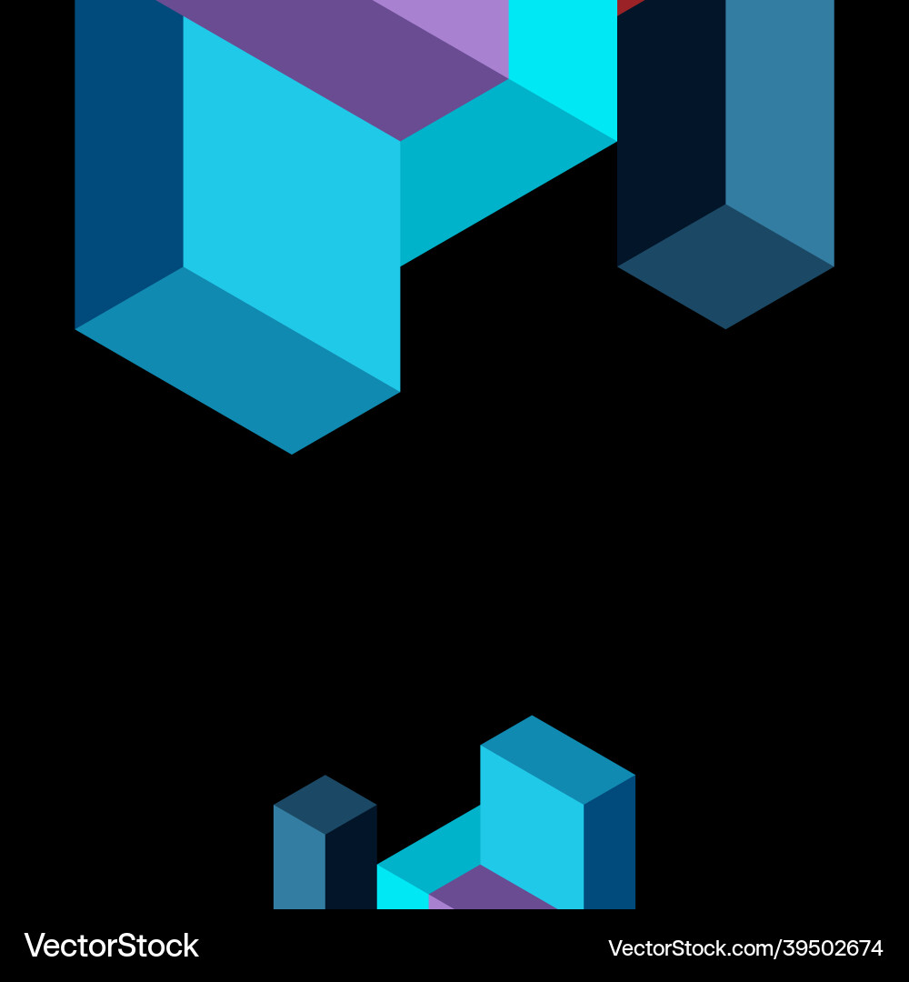 Abstract background 3d cubes cubic elements vector image