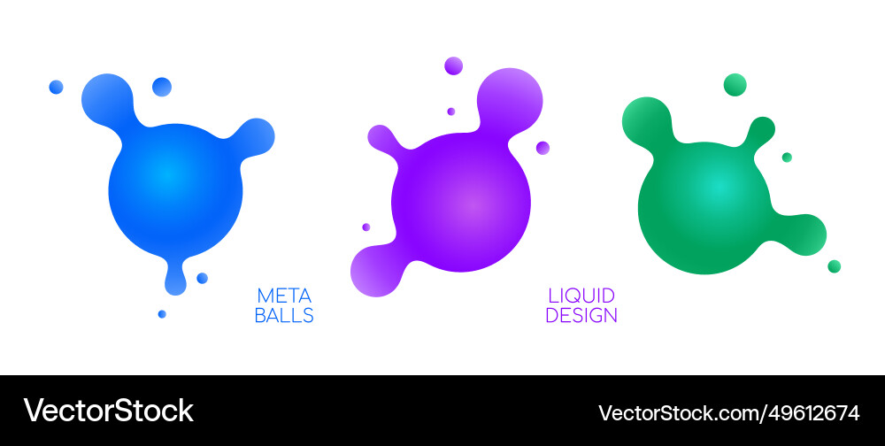 Abstract sphere blob collection gradient liquid Abstract sphere blob collection gradient liquid vector image