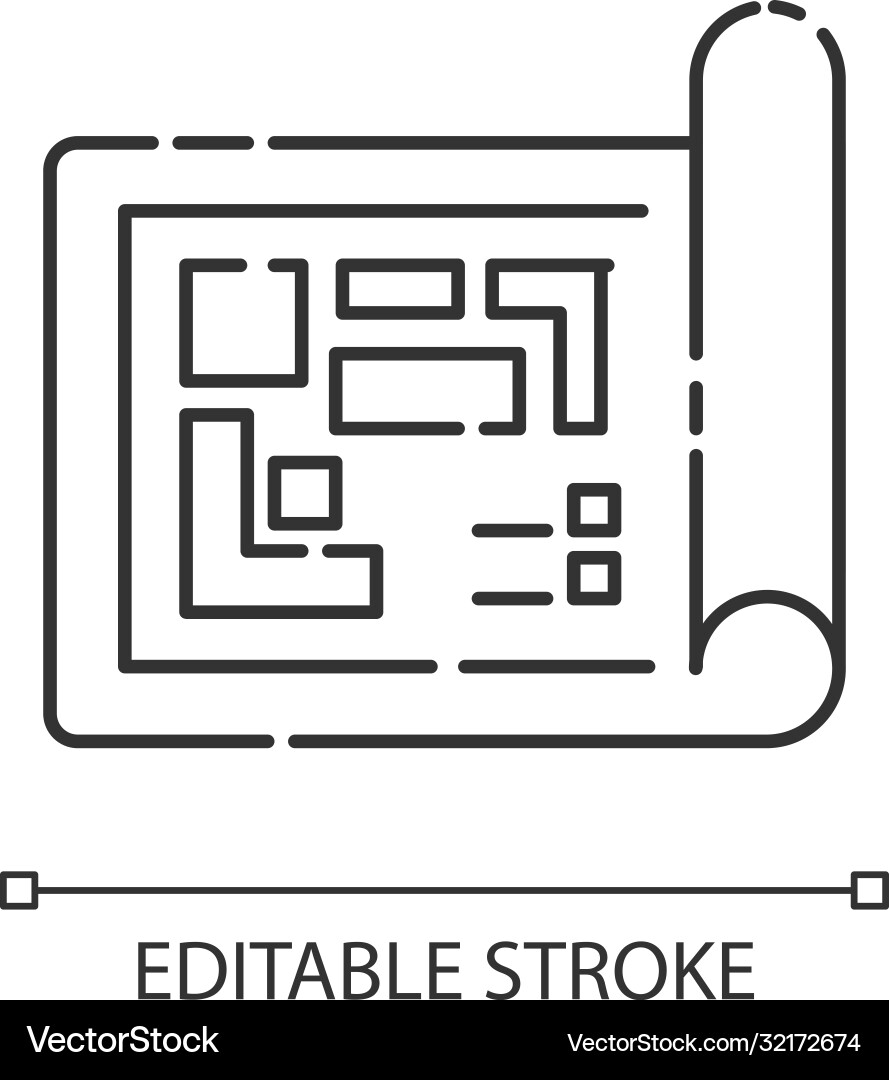 Blueprint Pixel Icon - Architecture vector image