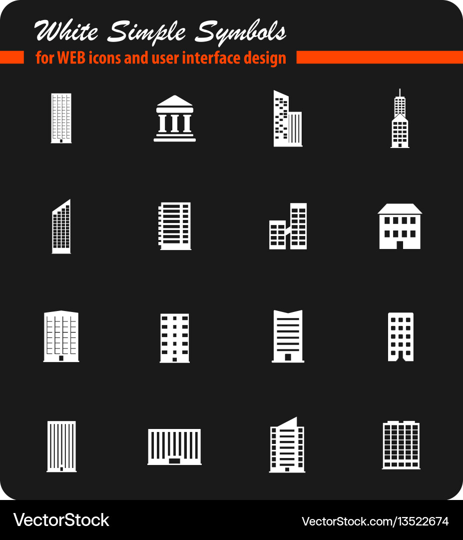 Building icon set Vector Image