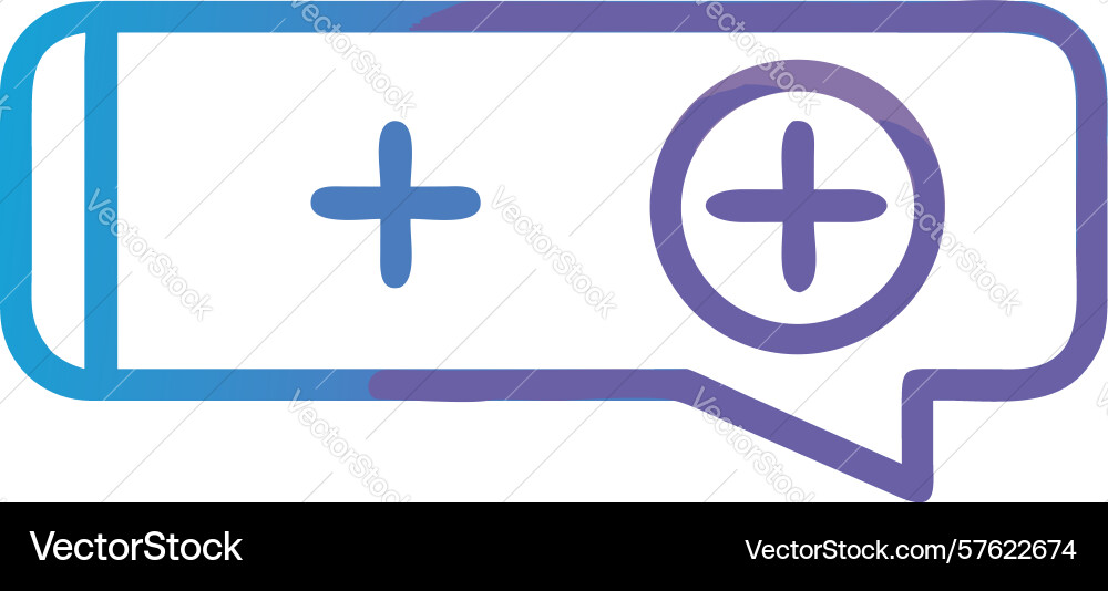 Chat interface icon with plus button design vector image