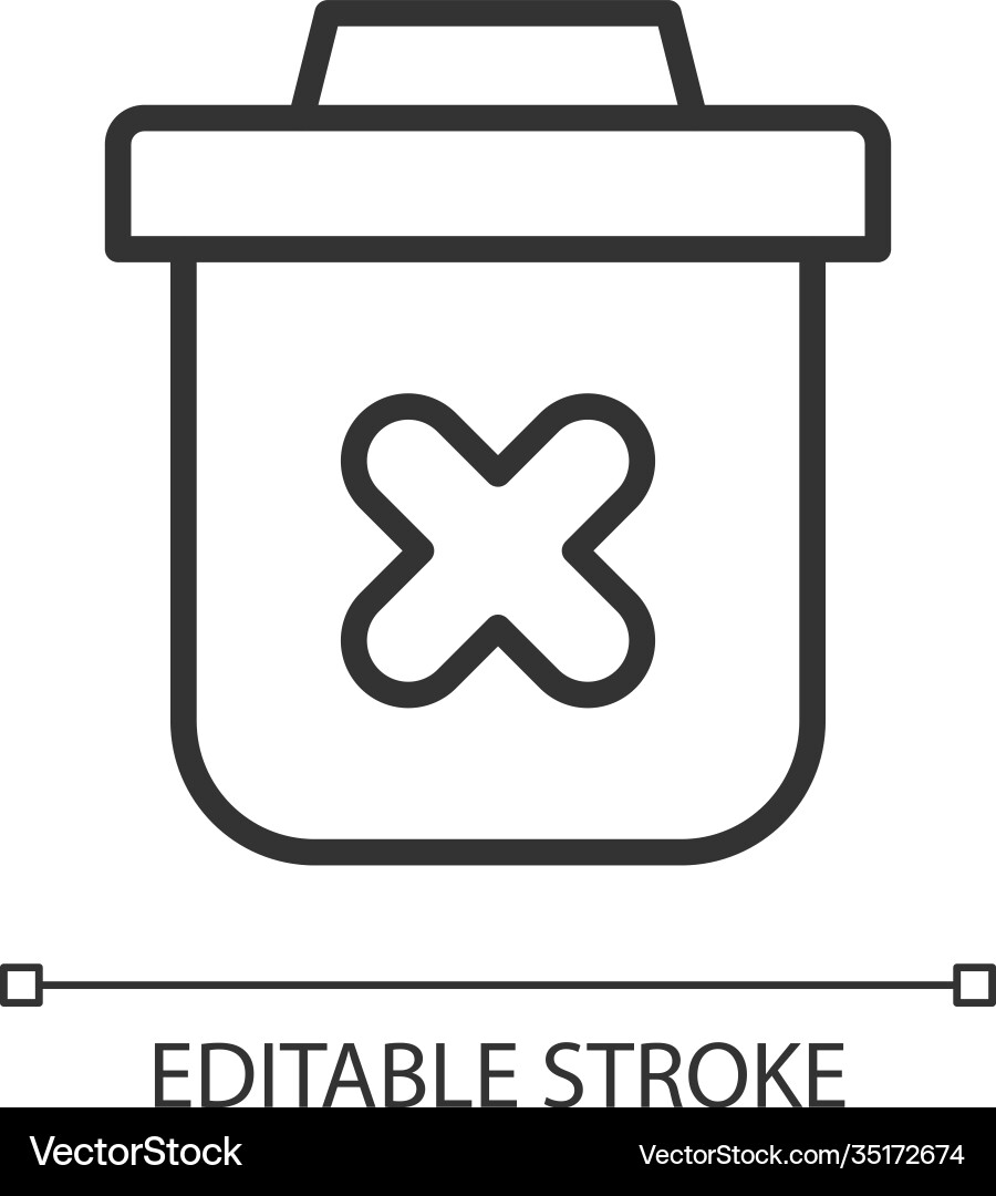 Delete pixel perfect linear icon vector image
