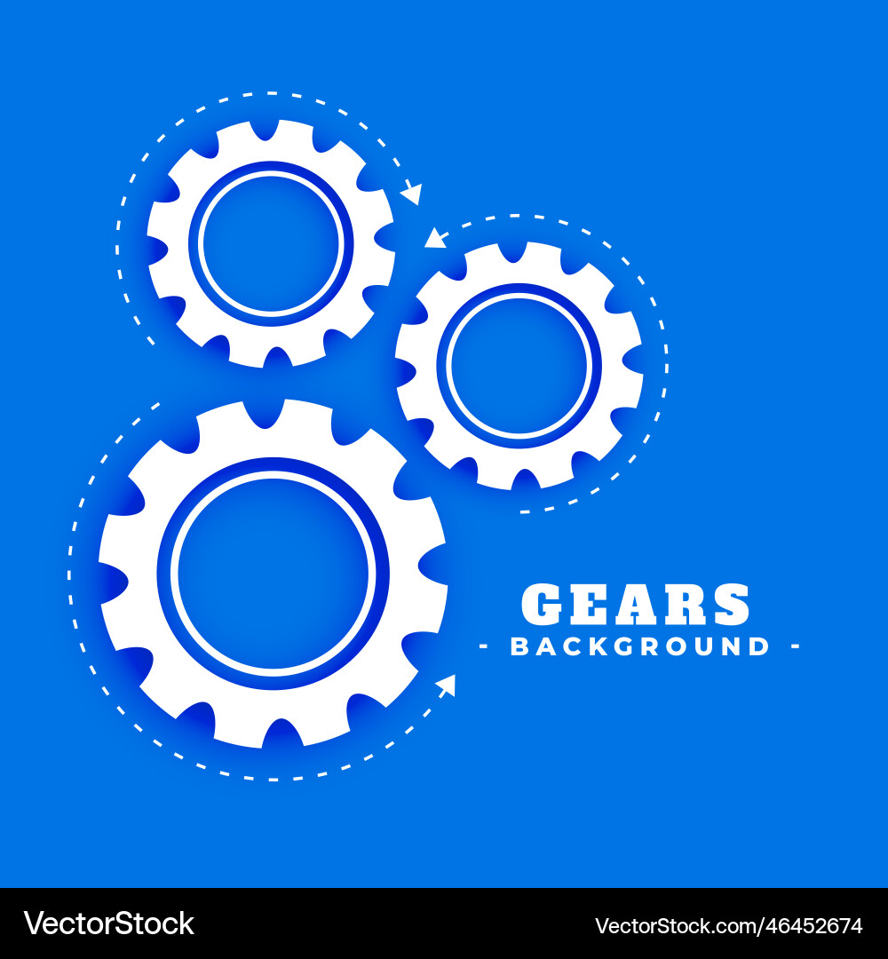 Gears background with rotating arrow direction Vector Image