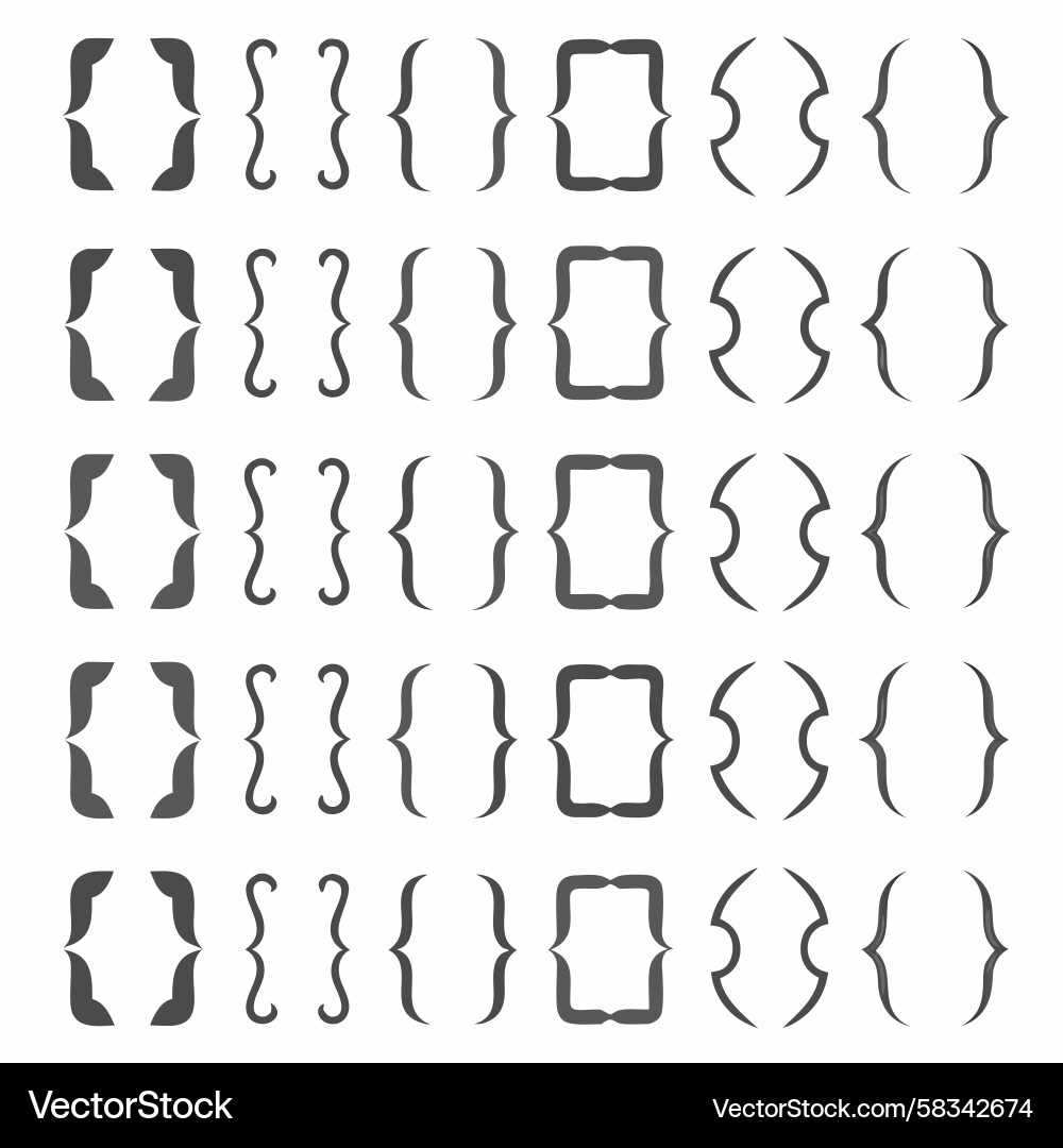 Geometric Brackets and Parentheses Pattern Vector Image