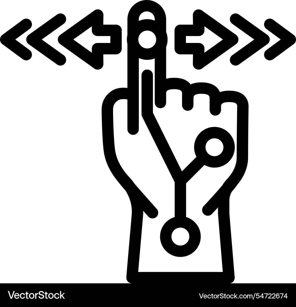 Gesture control augmented reality line icon Vector Image