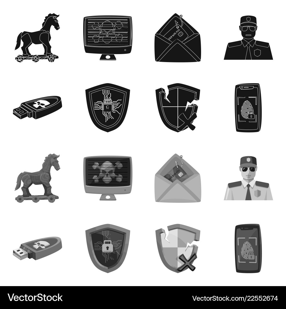 Isolated object of virus and secure icon Isolated object of virus and secure icon vector image