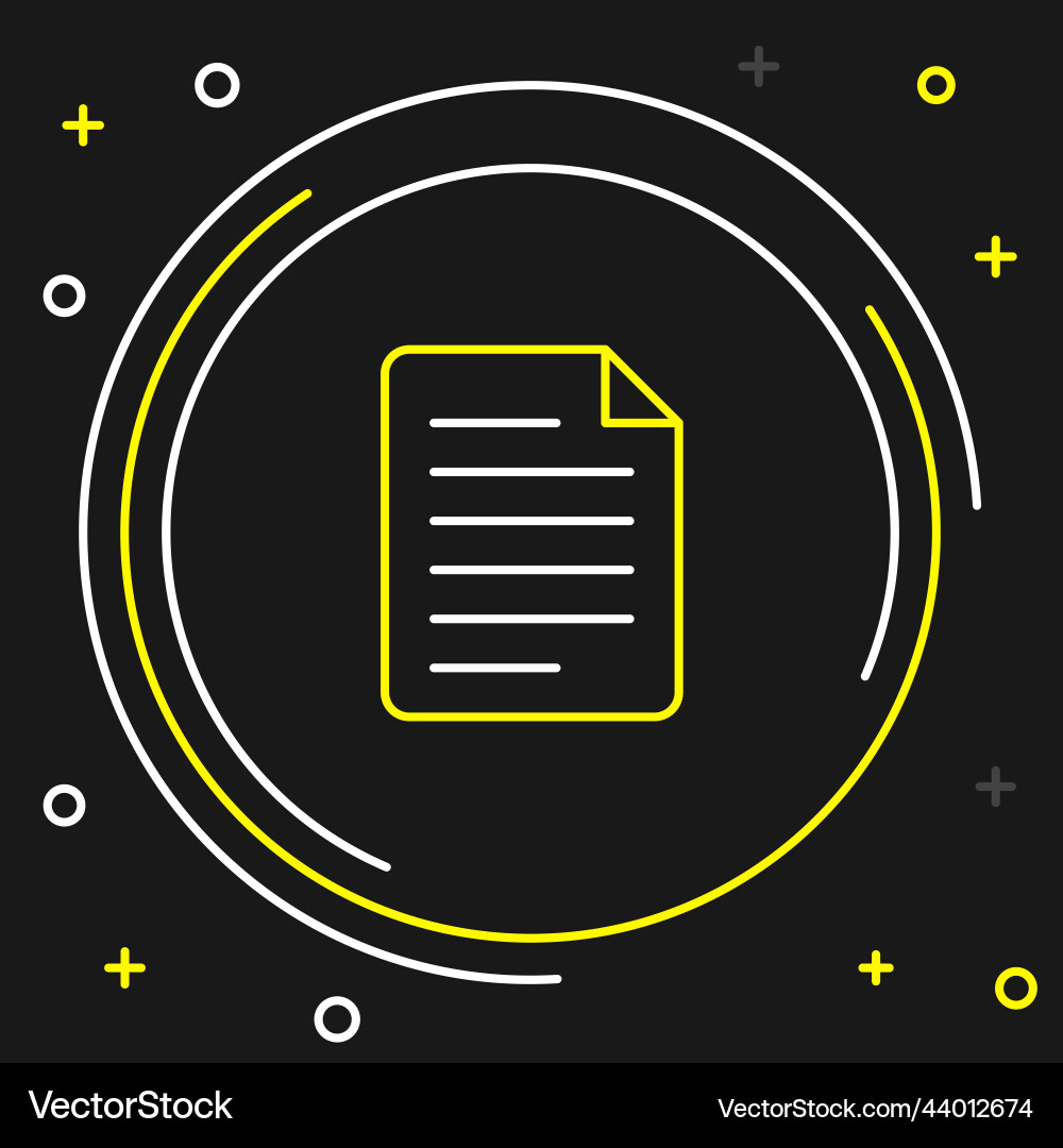 Line file document icon isolated on black Line file document icon isolated on black vector image