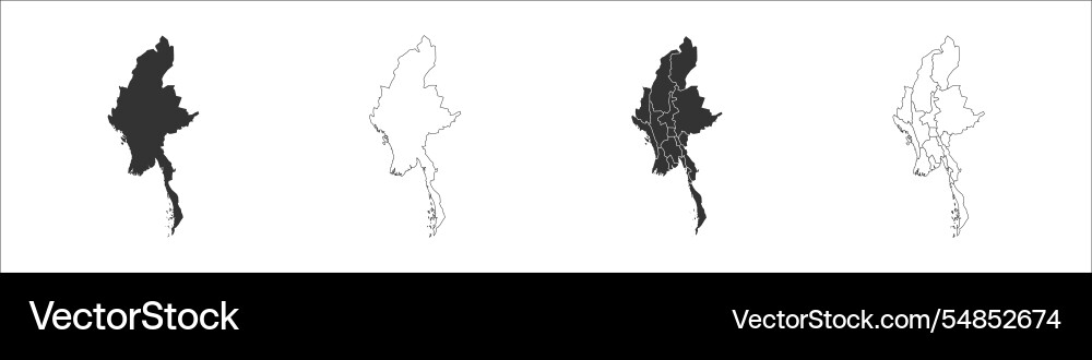 Myanmar political map of administrative divisions Myanmar political map of administrative divisions vector image