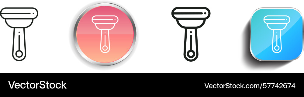 Razor icon thin linear regular and button style Razor icon thin linear regular and button style vector image